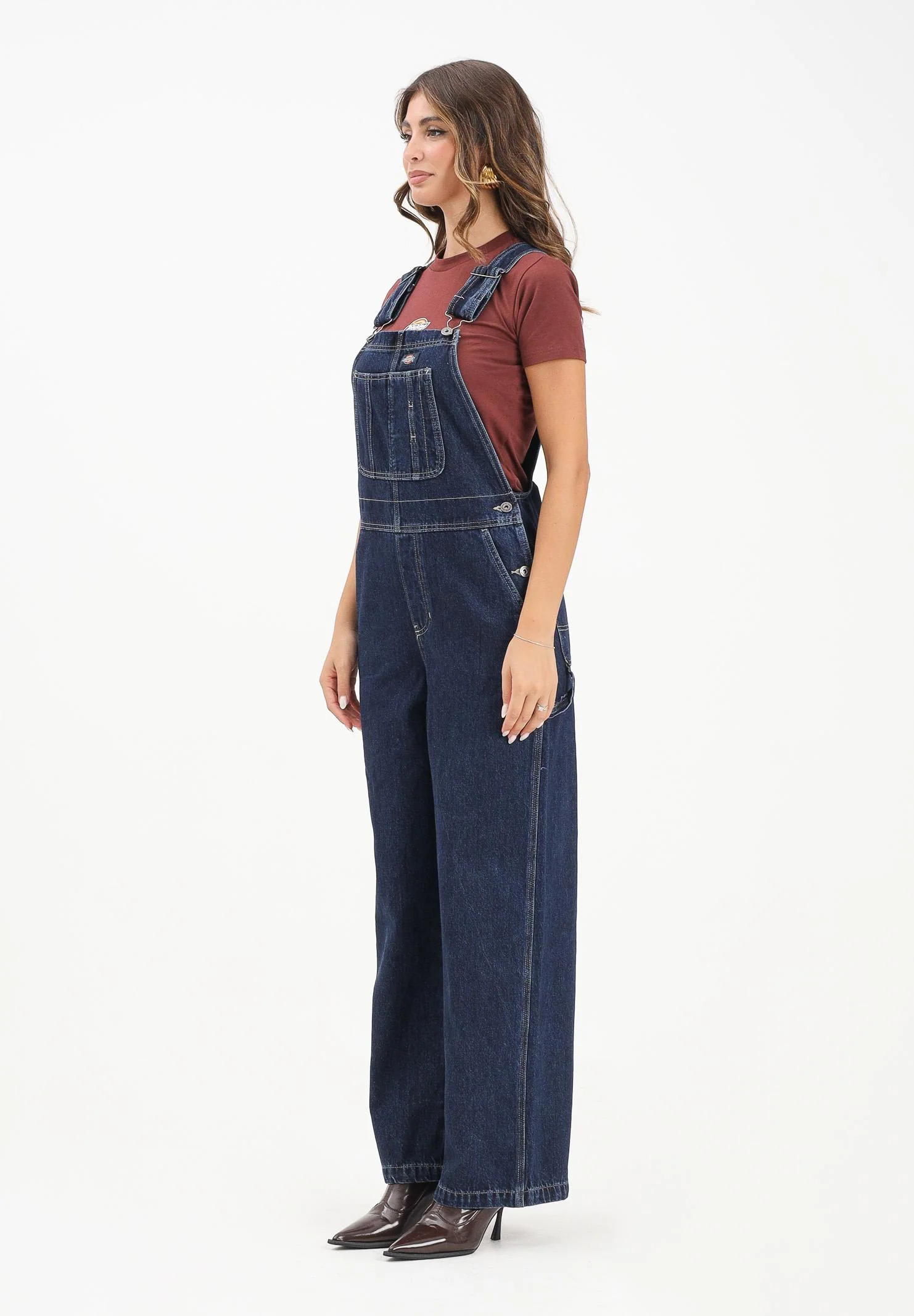 Image of DICKIES Salopette Mechanic in denim blu da donna