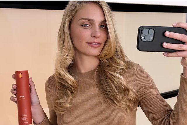 A range of models with different hair types nourished using Dyson Omega products.