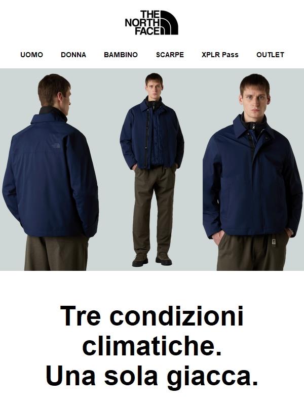 Preparati con la giacca Triclimate 3 in 1