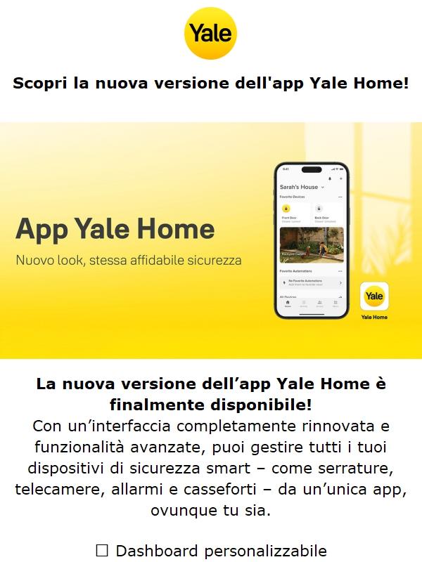 🔐 Scopri la nuova versione dell'app Yale Home!