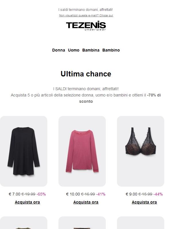 LAST CALL:-70% con 5 o più articoli 📢⚡️