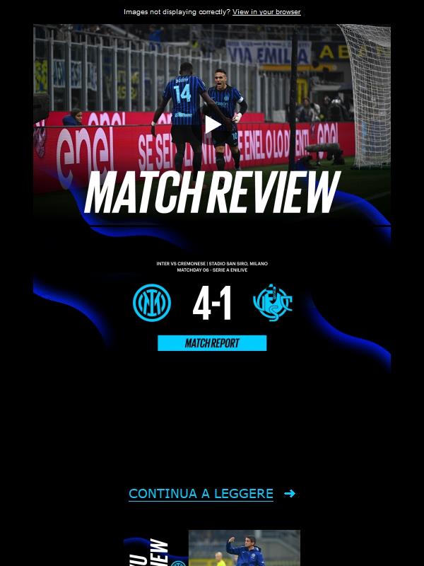 Match review, Inter-Cremonese 4-1