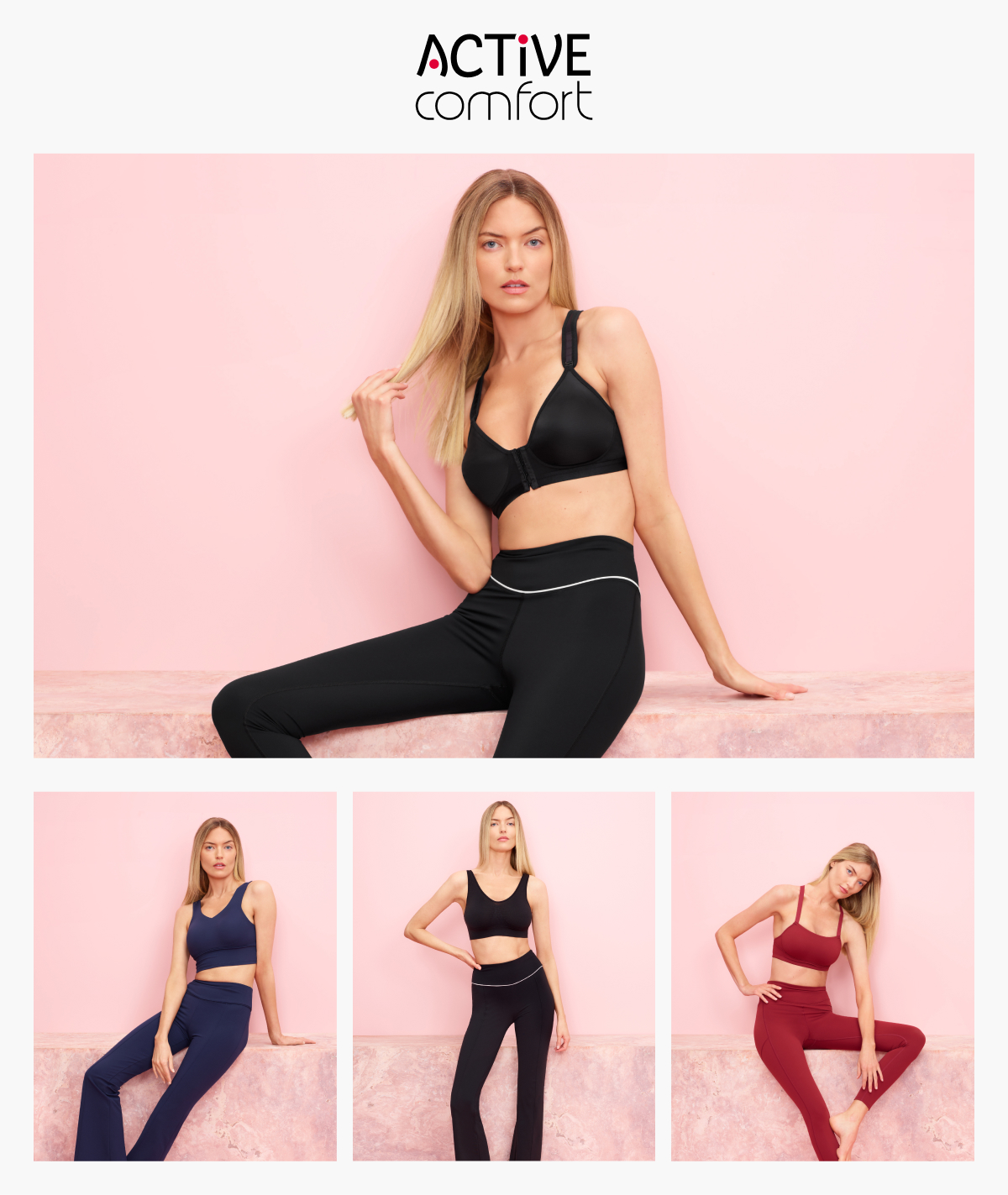 4 completi sportivi indossati della linea Active Comfort