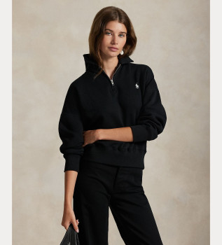 maglia-in-pile-con-logo-nero