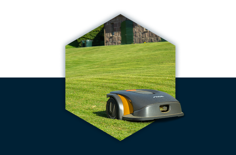 STIGA Lawn with a mulching lawn mower in action