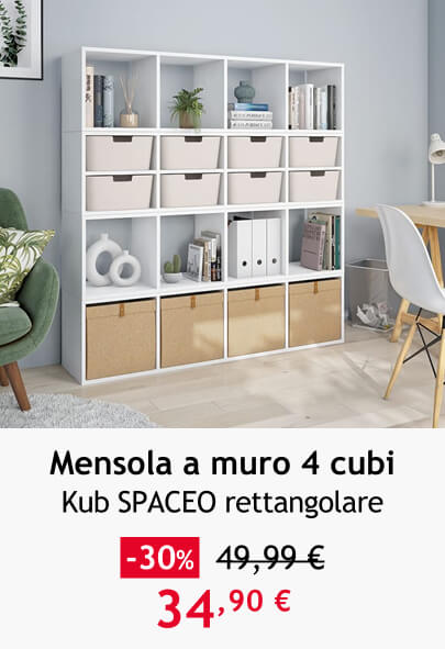 mensola muro 4 cubi