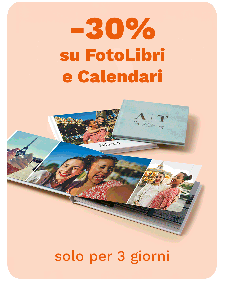 -30% su FotoLibri e Calendari solo per 3 giorni