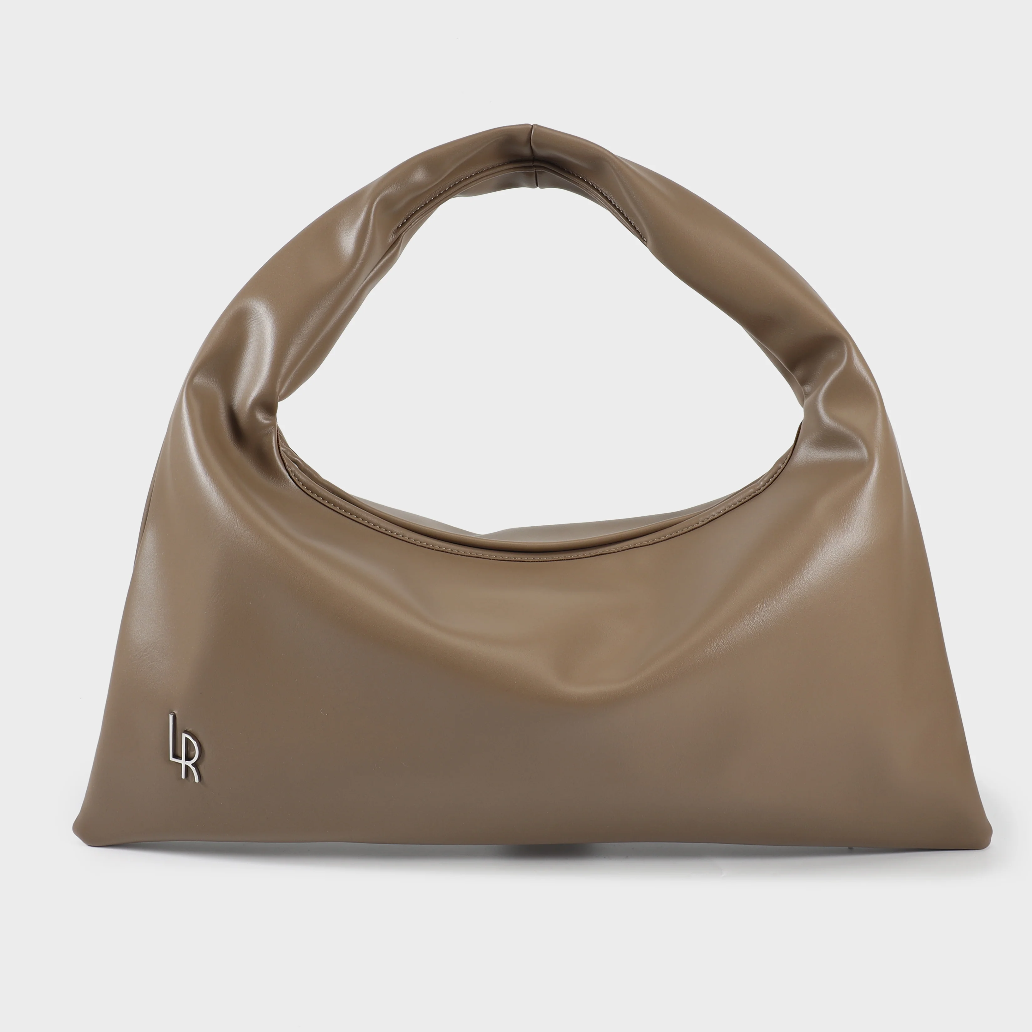 Image of Borsa a spalla in similpelle liscia ANYA - TAUPE