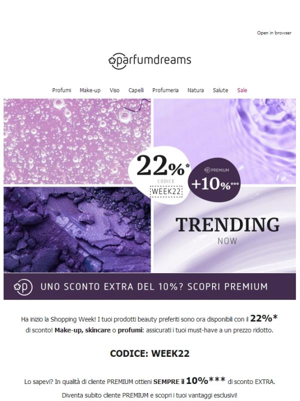 Shopping Week: risparmia il 22% +10% EXTRA! 🛍️