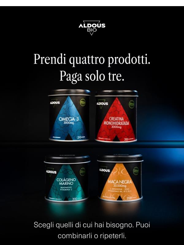 1 prodotto gratis con l’acquisto di 3 💊 Una cura completa