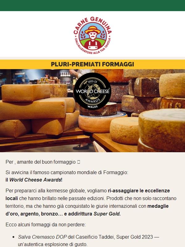 🏆 Formaggi con Medaglia d'Oro!
