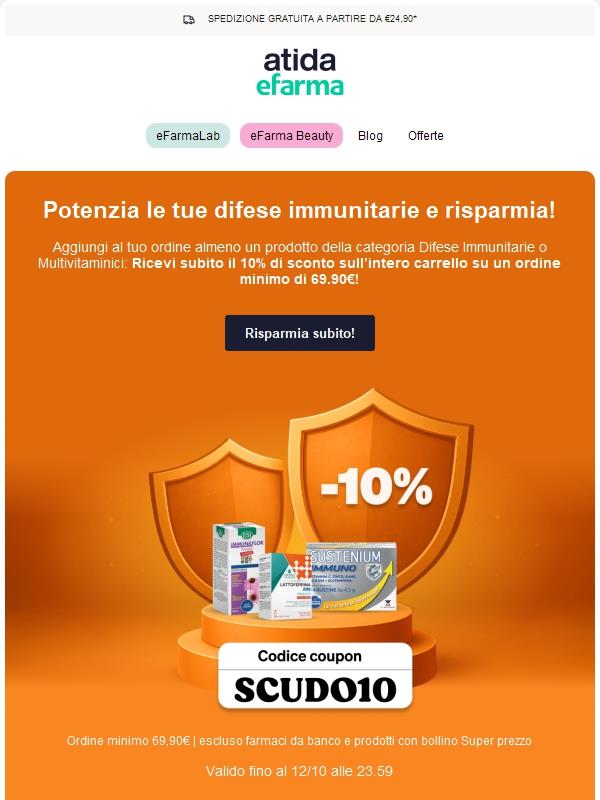 ⚡️ Potenzia le tue difese immunitarie con un Codice Sconto Esclusivo!