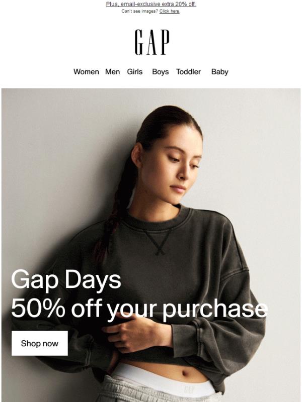 We're saying thanks with 50% off your purchase