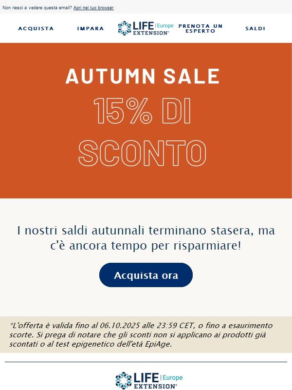 Affrettatevi, i saldi autunnali terminano stasera