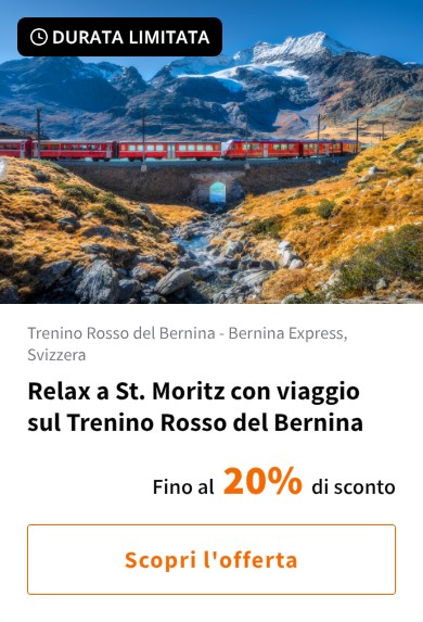 Relax a St. Moritz con viaggio sul Trenino Rosso del Bernina