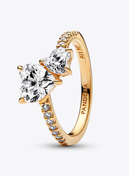 Double Heart Sparkling Ring