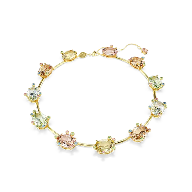Collana Gema, Taglio misto, Multicolore, Placcato color oro