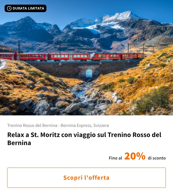 Relax a St. Moritz con viaggio sul Trenino Rosso del Bernina