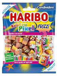 Haribo Special Halloween Rainbow pixel Bustina di 80g Caramelle gusto Frutta Mista (senza coloranti artificiali )
