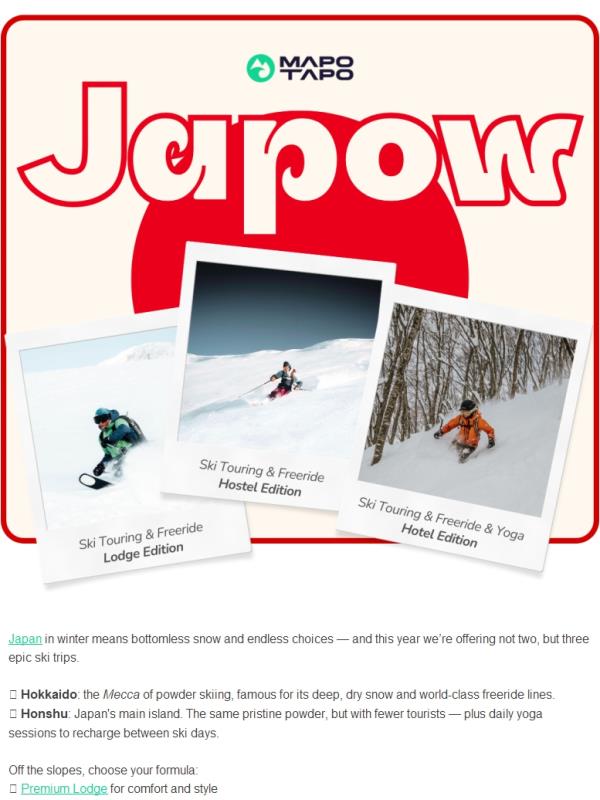 New JAPOW trip. Are you coming?