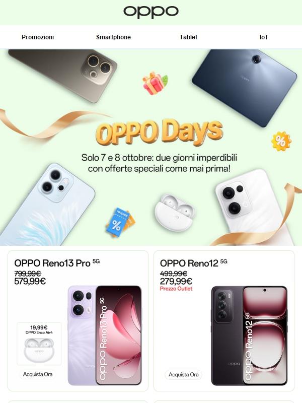 OPPO Days: le offerte che stavi aspettando sono arrivate!