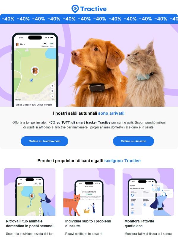 -40% sui tracker per cani e gatti quest'autunno 🍂