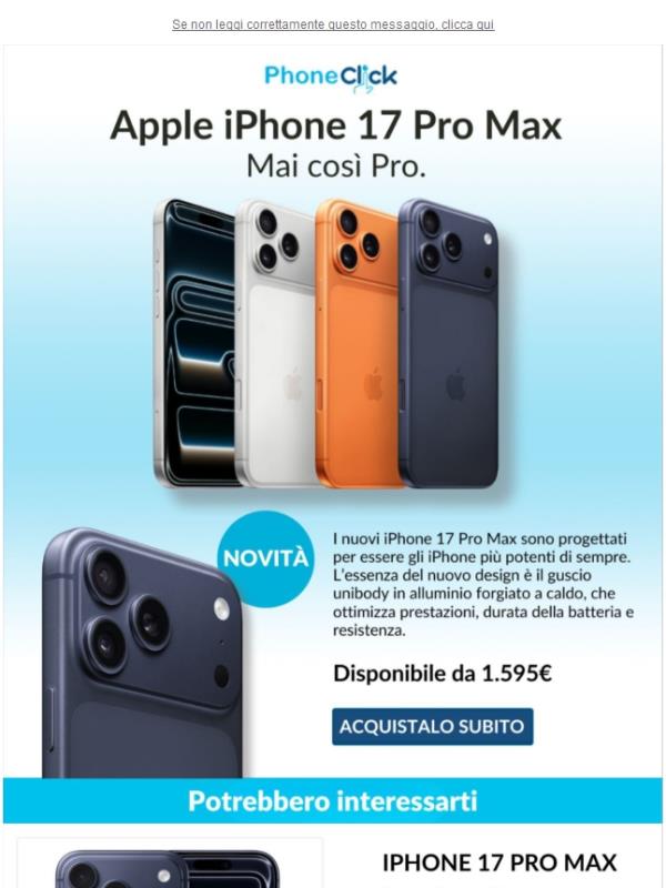 ⚡️ Nuovo iPhone 17 Pro Max: Il Pro di un altro livello
