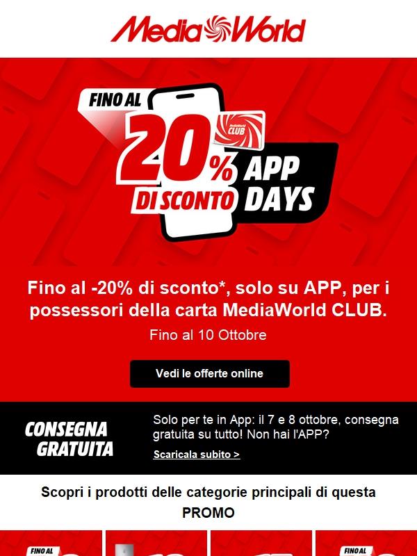 APP DAYS: sconti fino al 20%, termina il 10/10