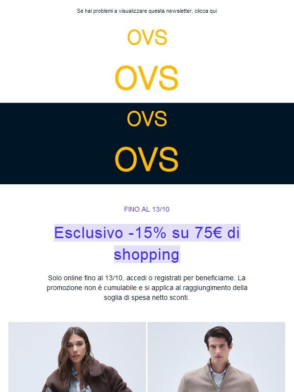 Esclusivo -15% su 75€ per lo shopping invernale