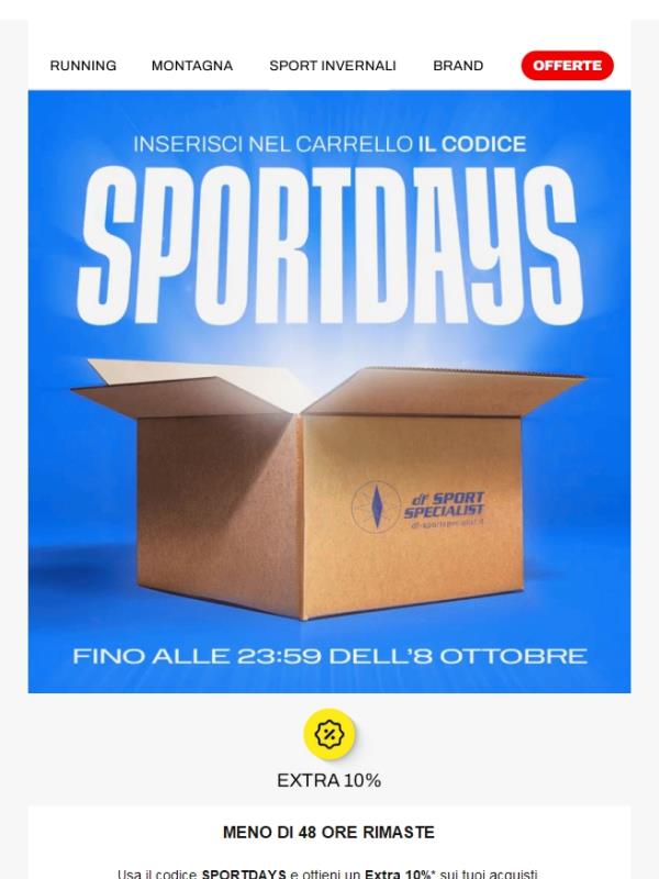 Codice Sportdays ⌛ scade domani