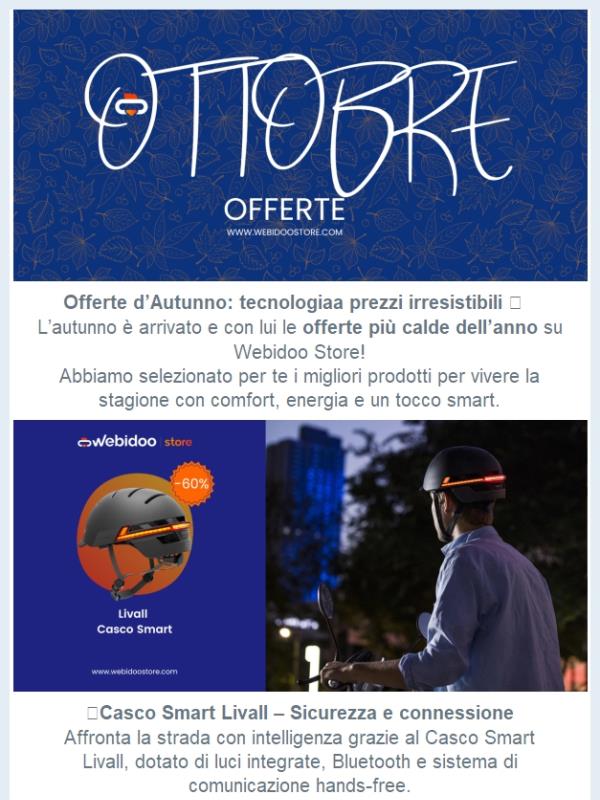 🍂 Benvenuto autunno! Scopri le offerte fino al 60% su Webidoo Store