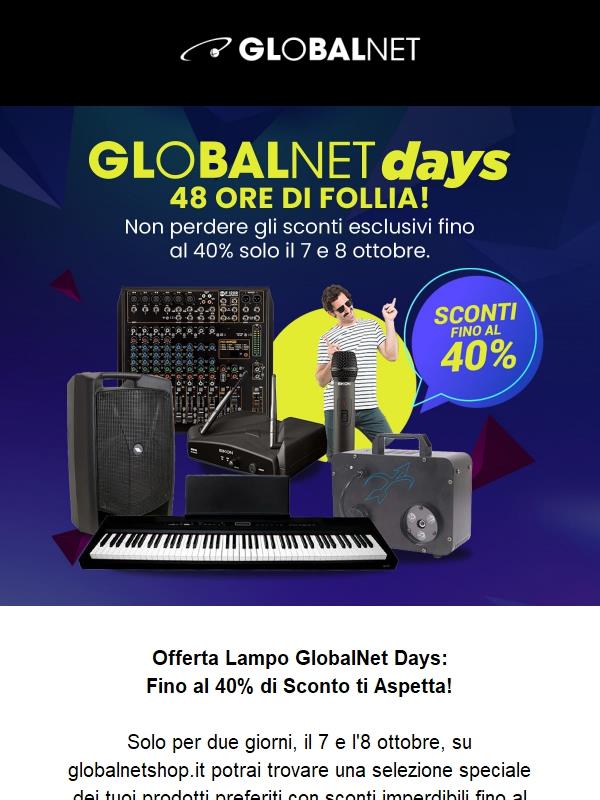 GlobalNet Days: 7 e 8 ottobre offerte esclusive su una selezione di prodotti