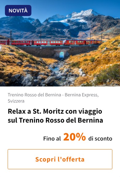 Relax a St. Moritz con viaggio sul Trenino Rosso del Bernina