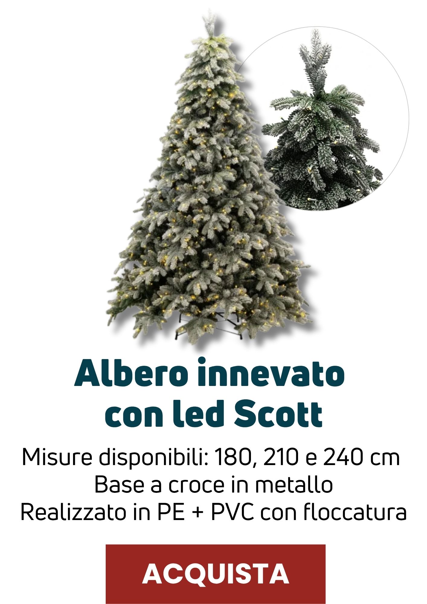 Albero innevato con led Scott | Perrone Shop