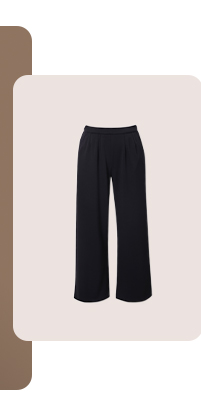 Pantaloni modello Mary con taglio della gamba ampio e dritto e cintura elastica