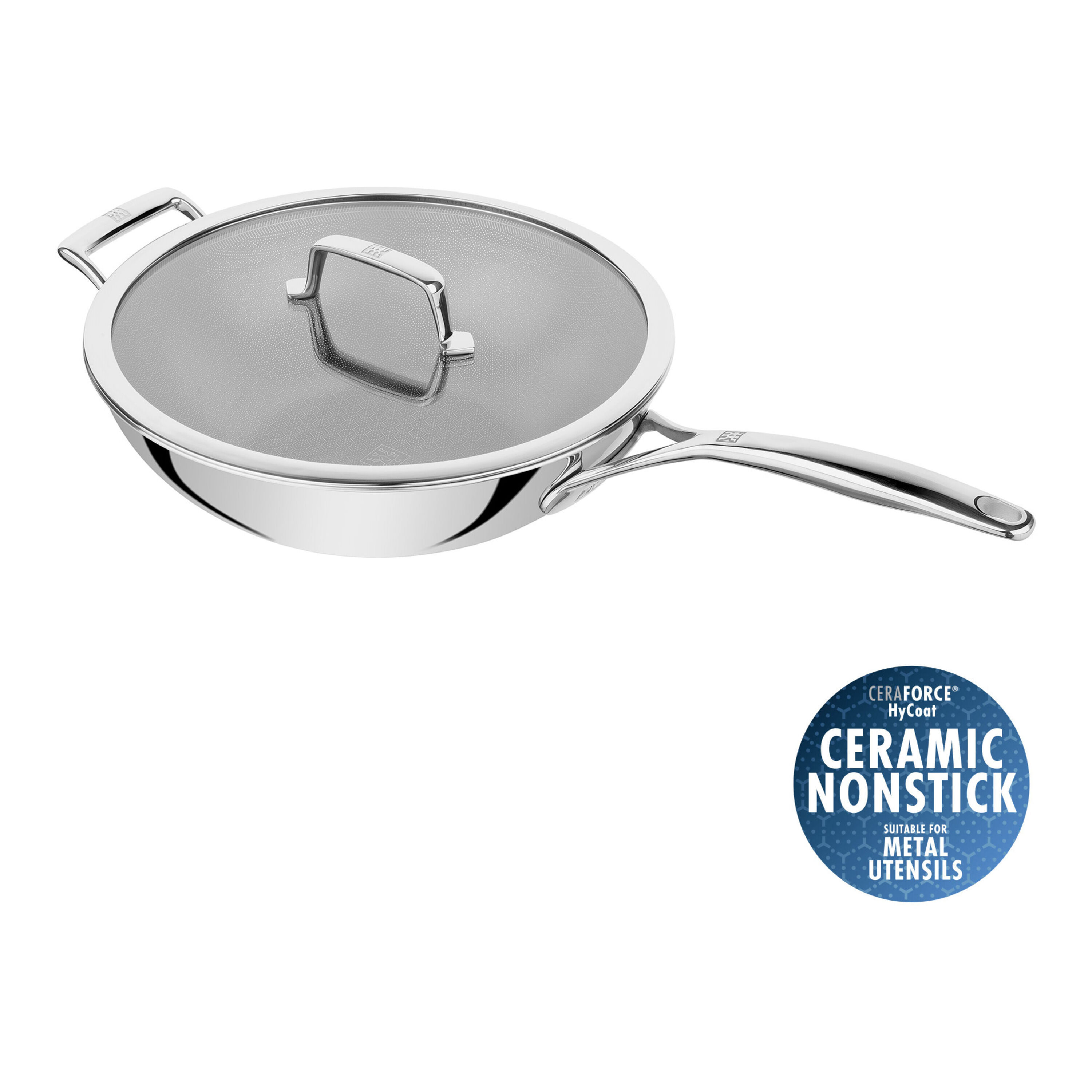 ZWILLING Peak Wok - 30 cm, 18/10 acciaio inossidabile, Ceraforce HyCoat