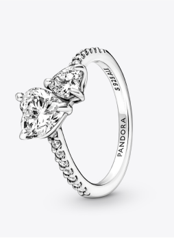 Double Heart Sparkling Ring