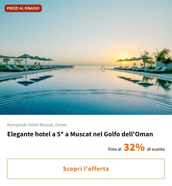 Elegante hotel a 5* a Muscat nel Golfo dell'Oman
