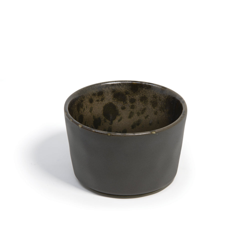 9.5 cm - Phobos Aperitif Cup in Stoneware Set 6 Pcs - Reactive Brown & Rust