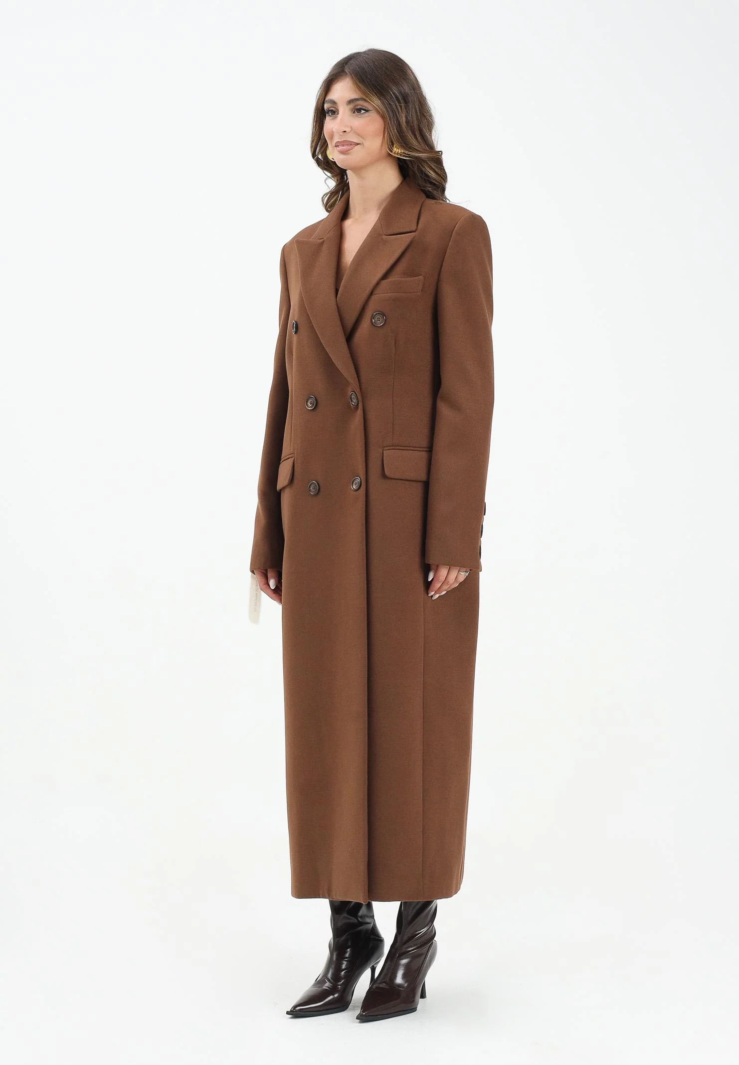 Image of MAR DE MARGARITAS Cappotto lungo Melany marrone da donna