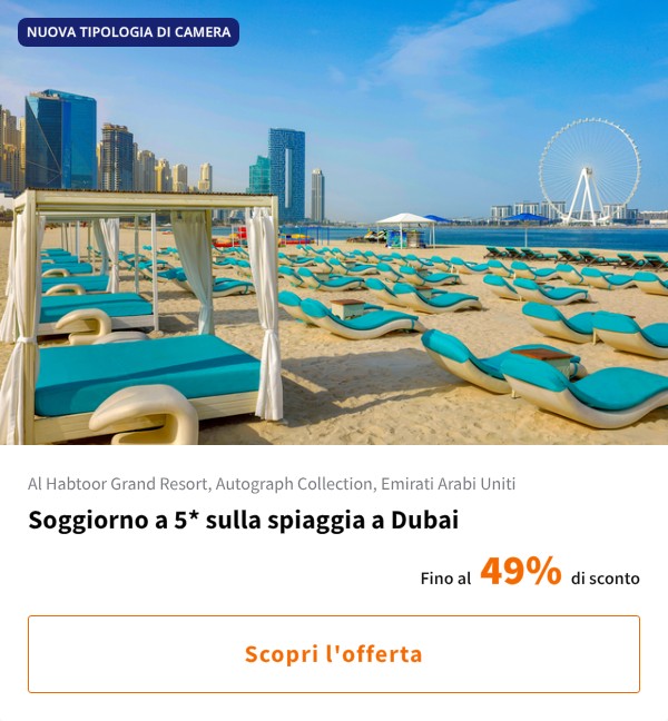 Soggiorno a 5* sulla spiaggia a Dubai