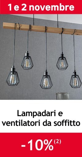 10% su lampadari e ventilatori