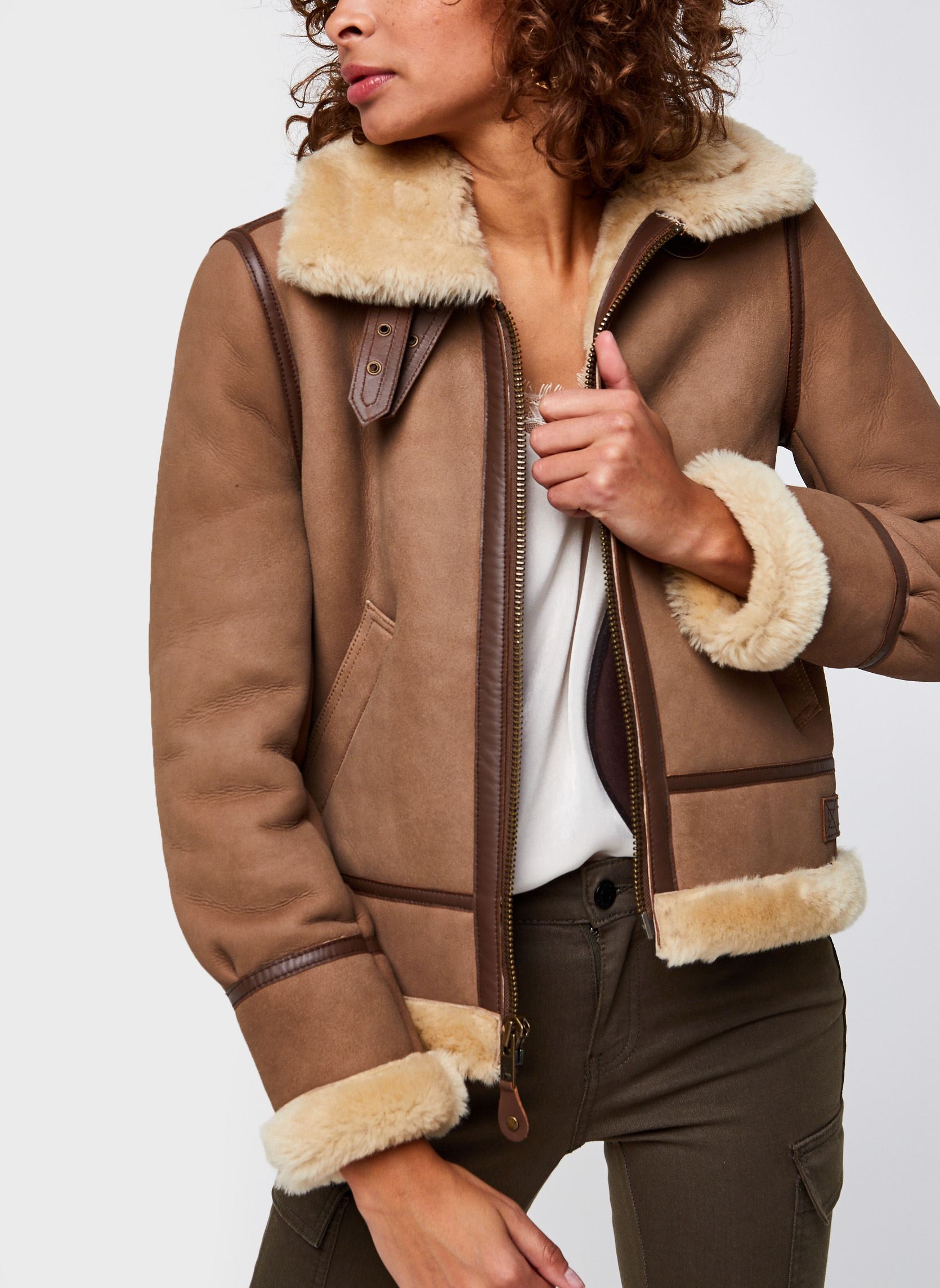 Schott Giacche in pelle LCW 1255 A donna marrone