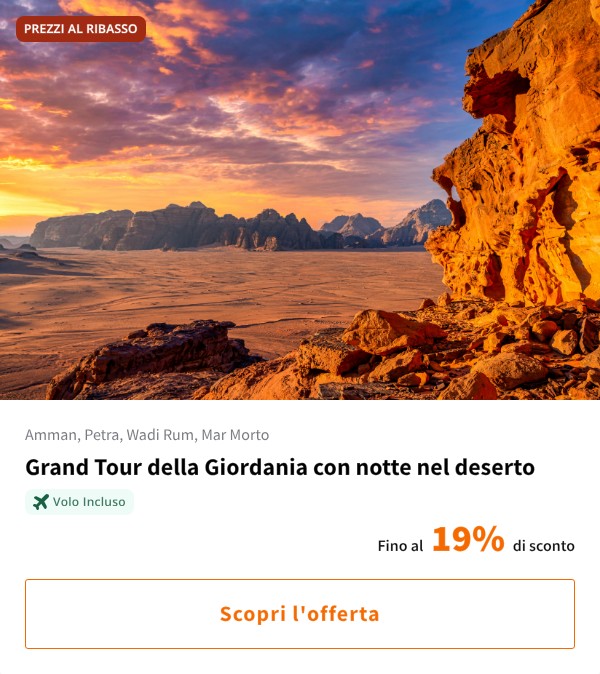 Grand Tour della Giordania con notte nel deserto
