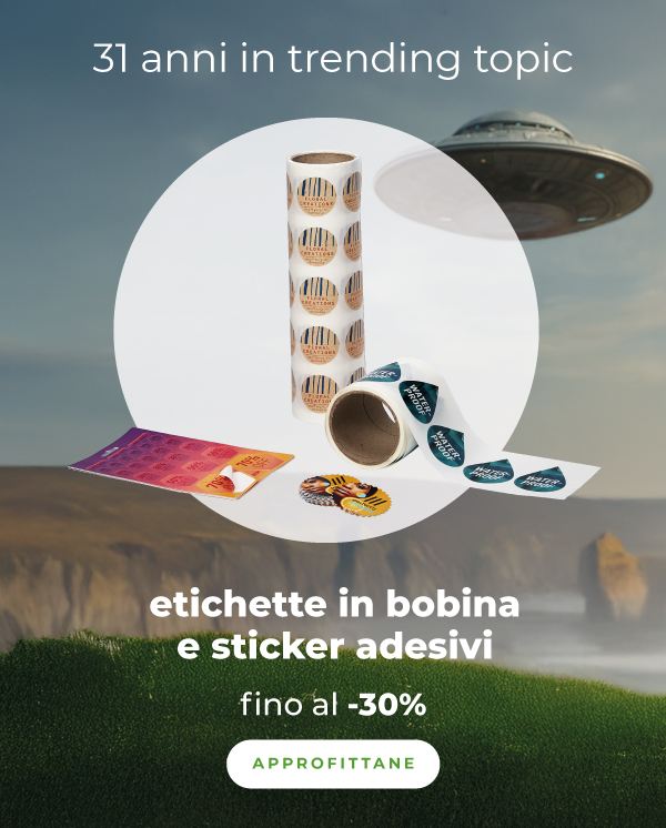 Fino al -30% su etichette in bobina e sticker adesivi