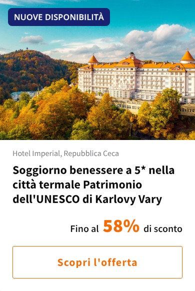 Soggiorno benessere a 5* nella città termale Patrimonio dell&#x27;UNESCO di Karlovy Vary