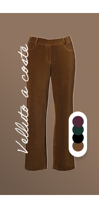 Pantaloni modello Mary in velluto a coste con cotone biologico e cintura elastica