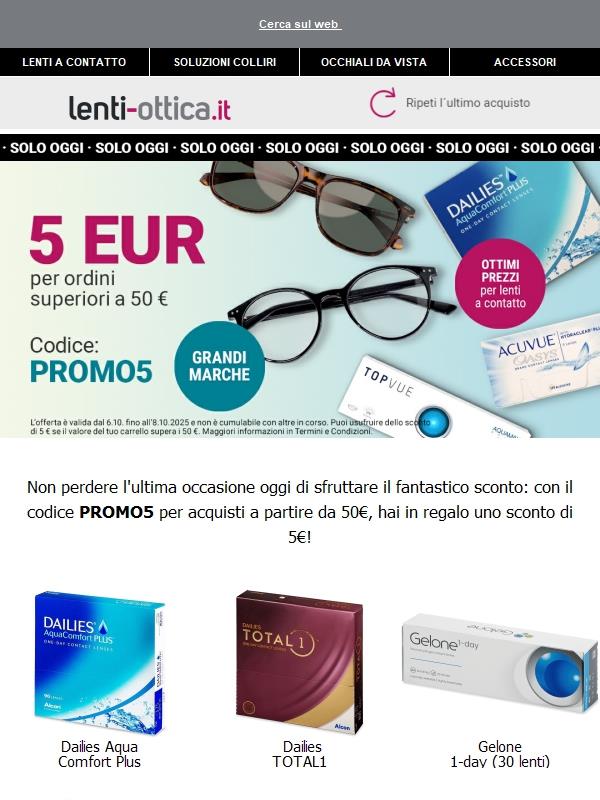 ⏰Solo fino a mezzanotte: acquista a partire da 50 €, ricevi 5 €