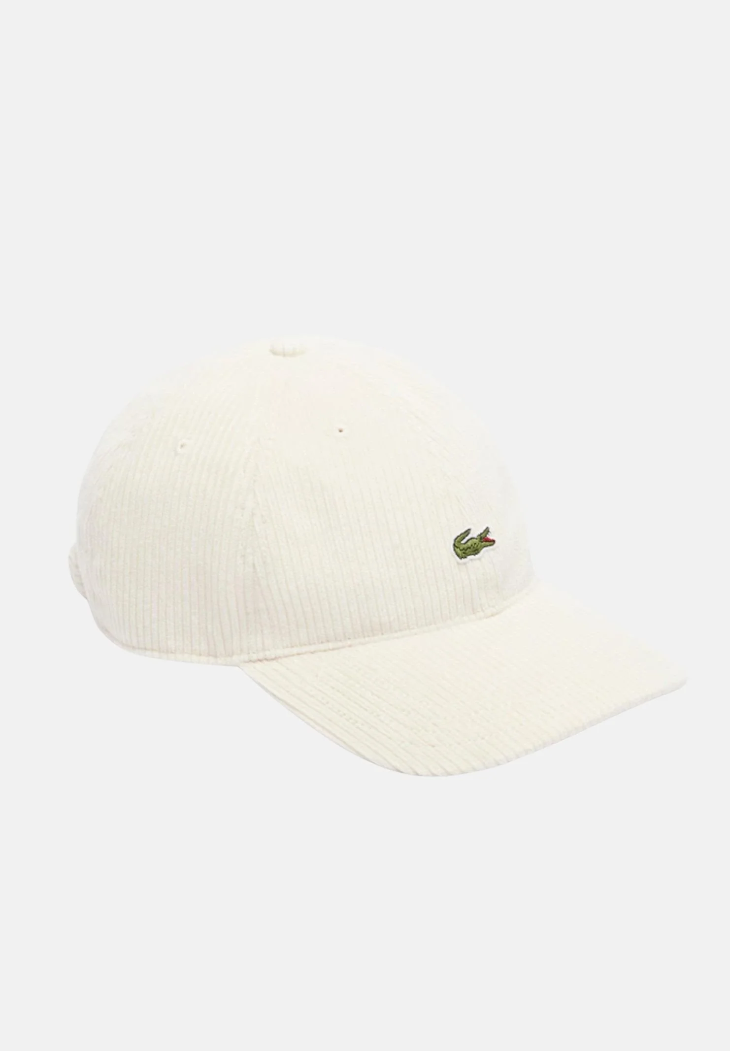 Image of LACOSTE Cappello con visiera panna per uomo e donna in velluto a coste