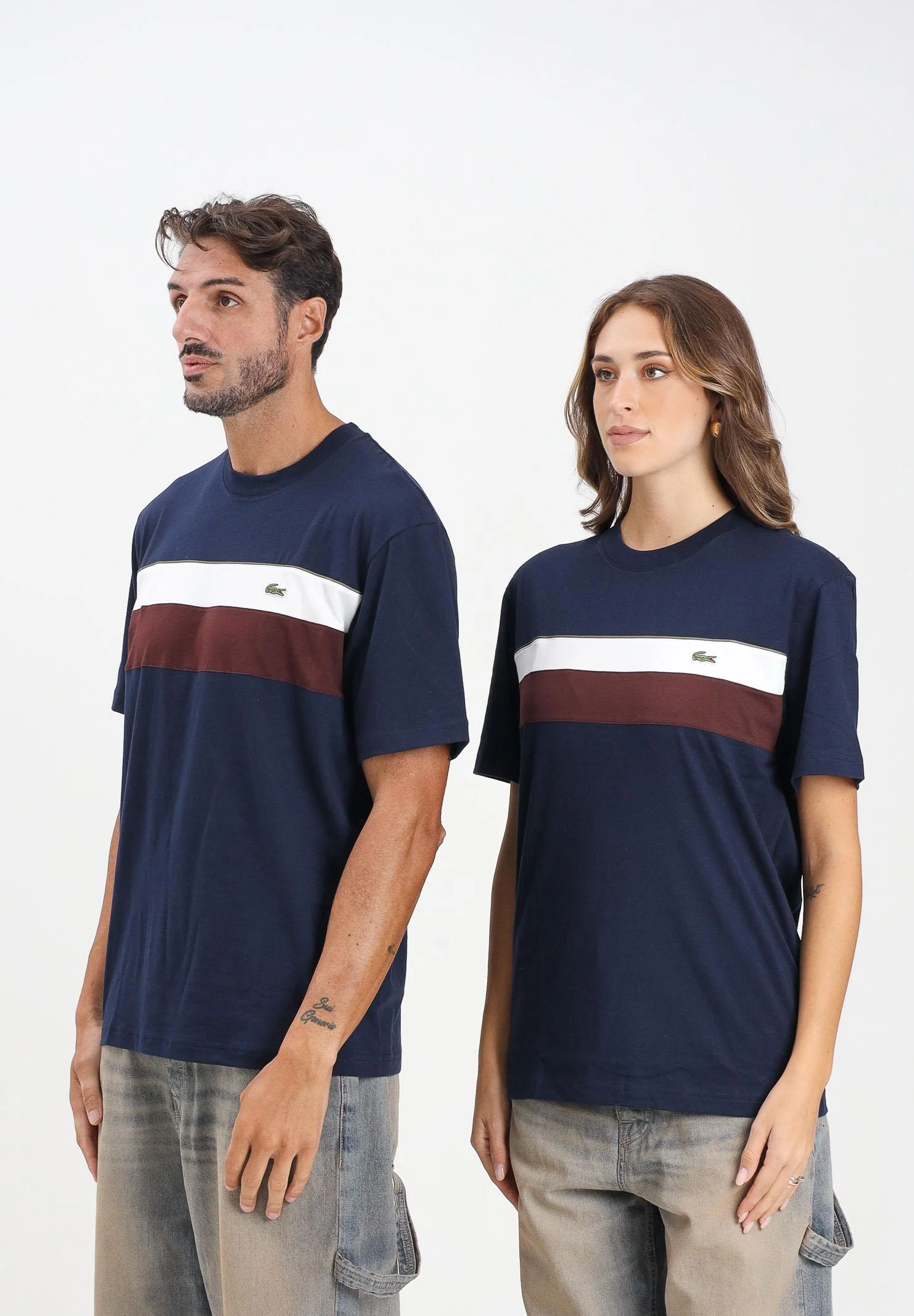 Image of LACOSTE T-shirt a manica corta Jersey Colour-Block blu per uomo e donna